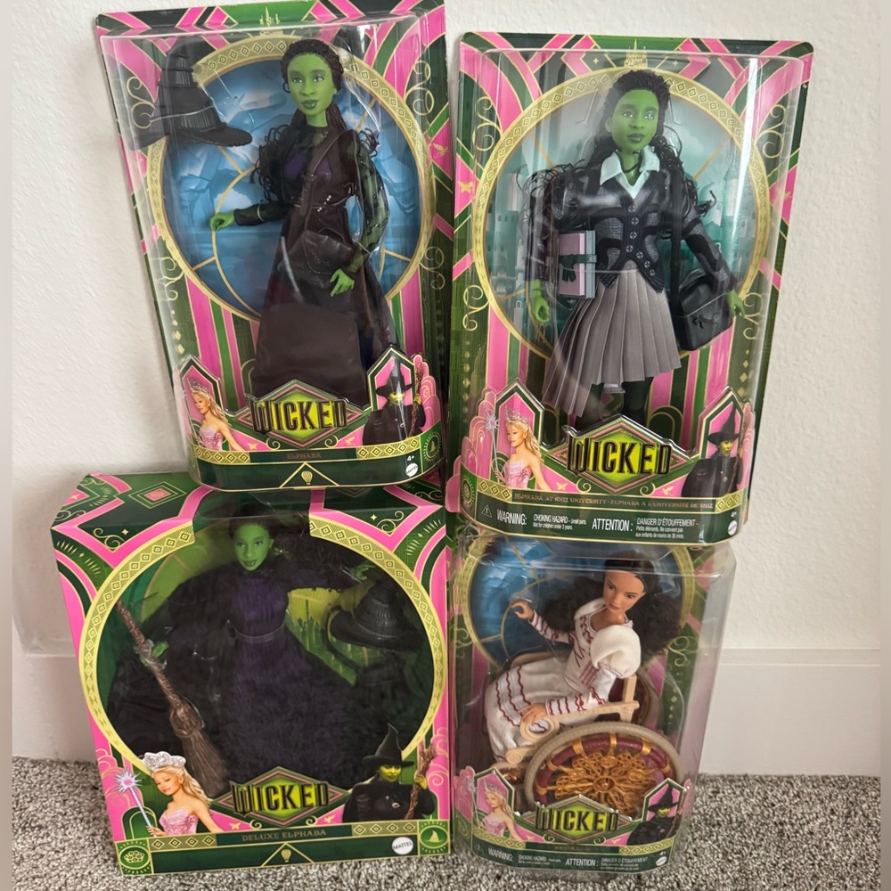 Wicked Dolls Elphaba (3) and Nessa Ross by Mattel NWB - last set